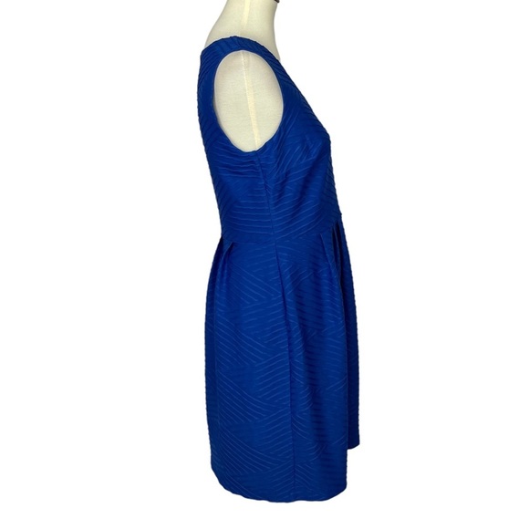 Enfocus Studio Dress Womens 8 Royal Blue Textured V-Neck‎ Sleeveless Stretch - Picture 2 of 9